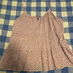 Old Navy Spaghetti Strap purple Floral Swing Tank Top